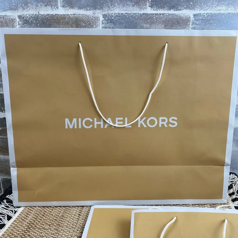 Set of 3 Michael Kors Shopping Gift Bags Size 19x15x7  15x11x6.5  10x8x4